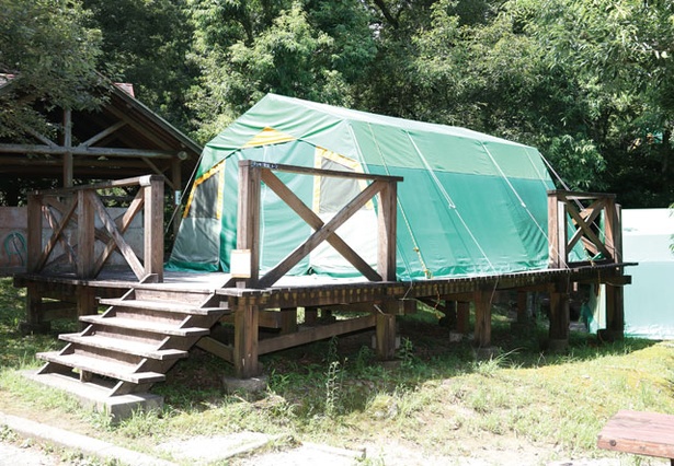  大野城いこいの森 キャンプ場 / 7～9月に登場する常設テントは定員10人