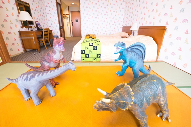 恐竜ルームというコンセプトの部屋も。子どもは確実にテンションブチ上がるやつ