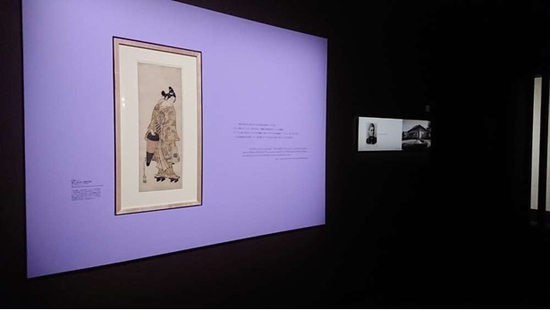 展示の最初を飾るのは、エインズワースが来日して初めて買い求めた作品。当代一の人気を誇った若衆方・佐野川市松を描く