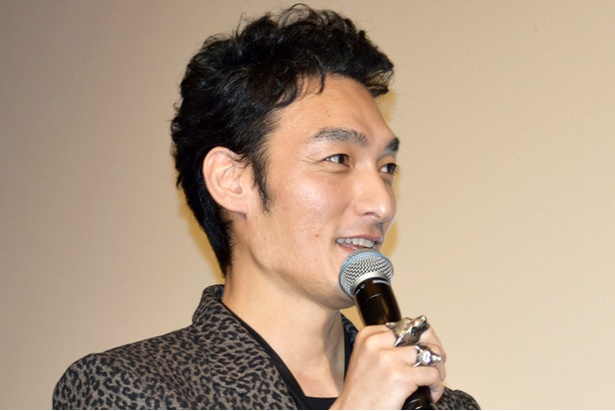 中洲大洋劇場にて行われた映画「台風家族」の舞台挨拶の様子