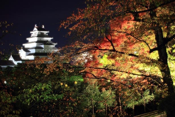 城と紅葉の幻想的な美しさ 福島県の鶴ヶ城公園で 鶴ヶ城紅葉ライトアップ 実施 ウォーカープラス