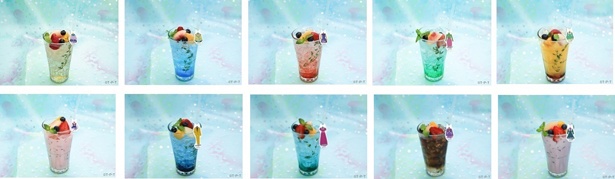 各キャラクターをイメージしたドリンク「Girls Night Outドリンク」(各979円)
