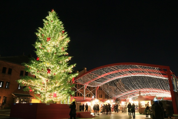 【画像】赤レンガ名物の巨大イルミネーションクリスマスツリー