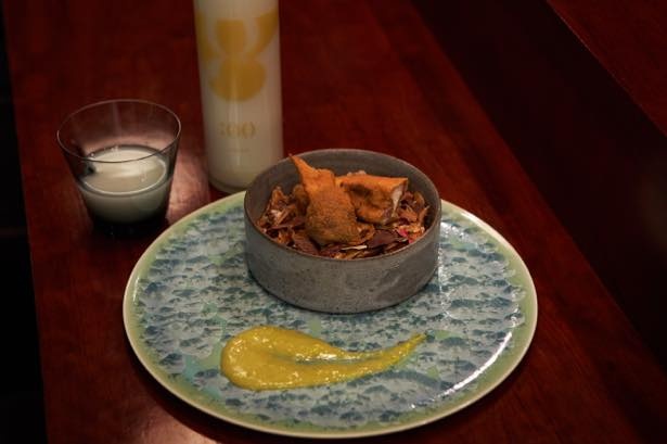 ポルチーニ茸のフリット 銀杏のソース × HACHIJI(午後8時)