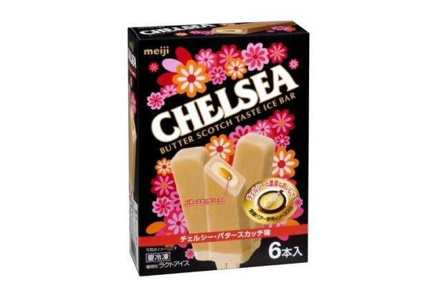 同日発売される6本入りの「明治チェルシーアイスバー　バタースカッチ味<マルチ>」