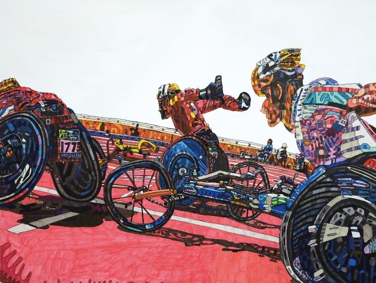 テーマは「東京2020オリンピック・パラリンピック」障害者アーティストによる絵画展開催