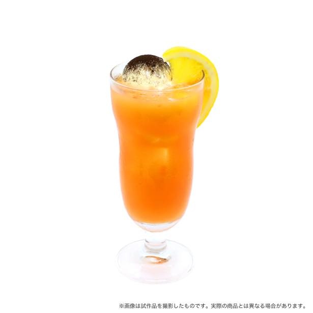 オレンジジュースとグレナデンシロップを組み合わせ、「ハイキュー!!」のイメージカラー(マンダリンオレンジ)を再現