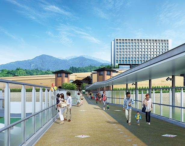 アウトレット施設まで歩いていけて利便性抜群