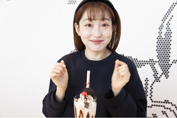 「んー！おいしい！」とこの笑顔