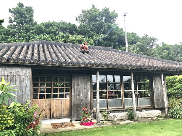 旬の島野菜など、沖縄の食材を使った郷土料理を提供している「古民家Cafe 喜色」。古民家を改修した味わい深いたたずまいにホッと癒やされます