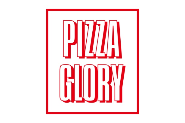 ポップなデザインが目を引く「PIZZA GLORY」のロゴ