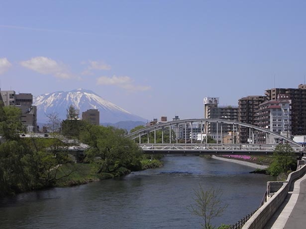 岩手県盛岡市の玄関口 開運橋 が冬のライトアップ ウォーカープラス