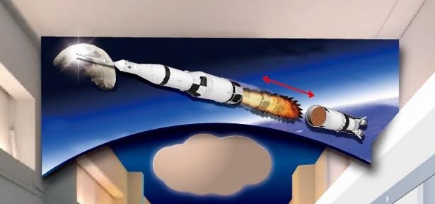 宇宙船アポロの打ち上げムービングPOP