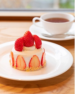 カフェで恋する可憐なイチゴデザート