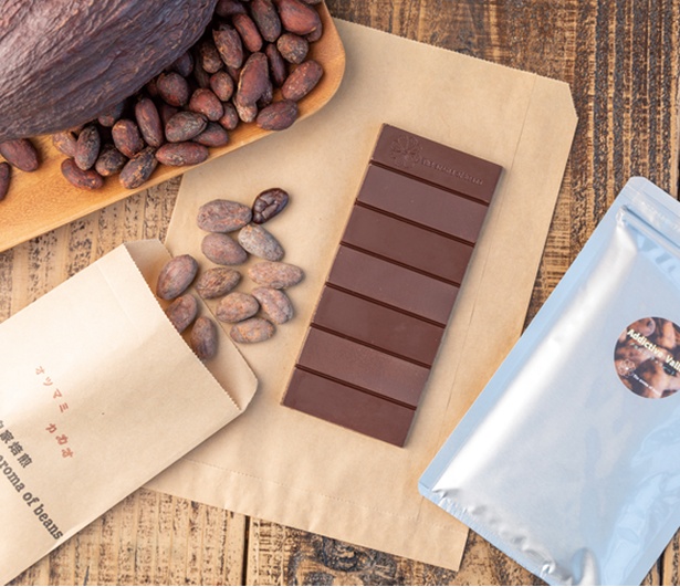 The aroma of beans / 宗像の釜焚き塩を使った塩チョコレート(1500円)は塩気と甘さのバランスがいい