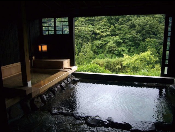 岩風呂に檜寝湯がついた特別室は、旅館のような安らぎ / はげの湯温泉 くぬぎ湯