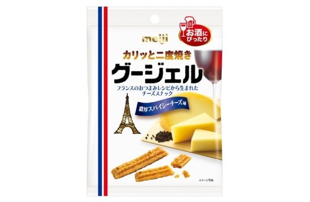 チーズを小麦やマーガリンなどと一緒にカリッと二度焼きしたワインにぴったりの「グージェル」(158円)