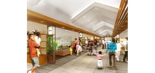 サマンサタバサの新業態店などが入る東京ソラマチ1階の「新・下町商店街」