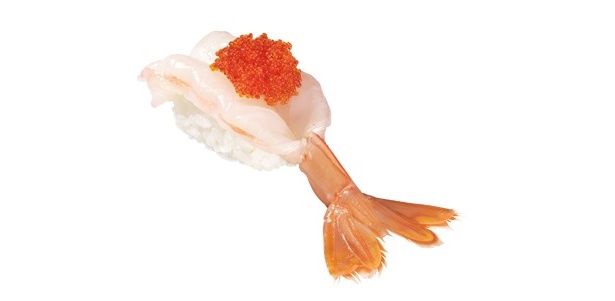 特大赤えびとびこ盛り（極上一貫）￥105