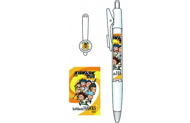 エグザムライ 戦国×福岡ソフトバンクホークス　クリップボールペン 全1種類 価格：525円（税込み） 参考サイズ：長さ約148mm、直径12.2mm