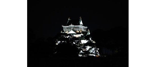 夜の大阪城ライトアップがきれいと評判だった