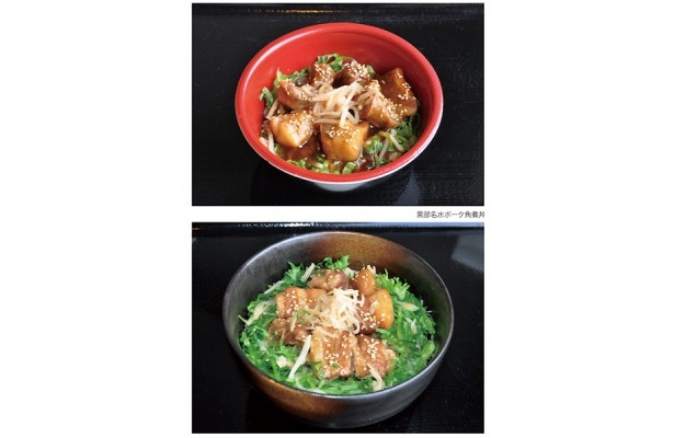 コラーゲンたっぷりの名水ポークが味わえる「黒部名水ポーク美肌角煮丼」