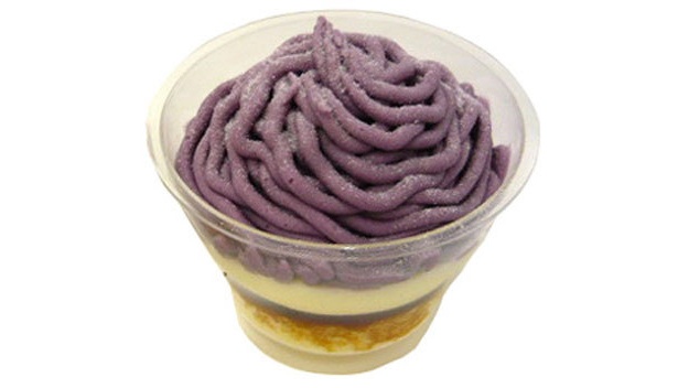 宮崎県産の紫いもペーストを使用「紫いものモンブラン」（240円）