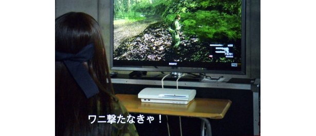 ゲームをプレイする小嶋さんの特別映像も上映