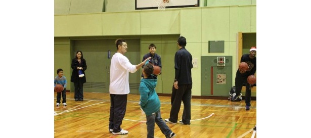 選手とハイタッチ！