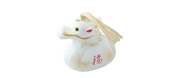 柔らかな表情と色合いで、家内を守ってくれる。松阪神社の招福 干支土鈴(1000円)
