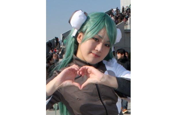 グリーンカラーのヘアのレイヤーが会場にはたくさんいた