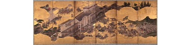 こちらは馬の博物館所蔵の「保元合戦図屏風」