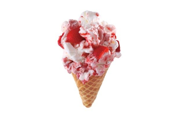 ヨーグルトテイストアイスクリームの人気アイス「ストロベリー サニー デイズ」にも苺がイン