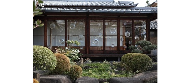 建物の窓ガラスにも、水玉模様が