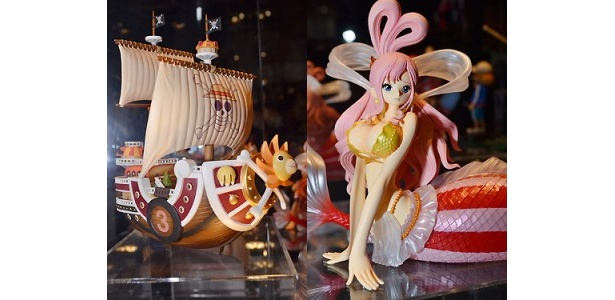 ONE PIECEのサウザンドサニー号(左)としらほし姫(右)