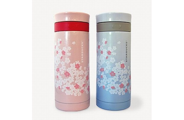 こちらはシリーズ初のコーヒーボトル「ステンレスコーヒーボトルさくら2012 」(ピンク・ブルー各2800円/296ml)