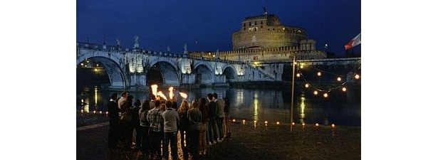 ローマの美しい夜景