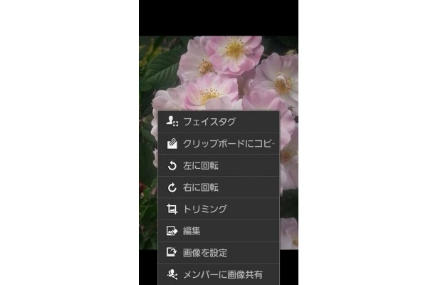 撮ったその場で画像の編集や共有、トリミングなどができる。SNSとの連携もスムーズだ