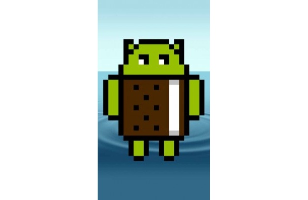 端末情報の｢Androidバージョン｣の部分を連打すると、アイスクリームサンドイッチになったドロイド君が登場！