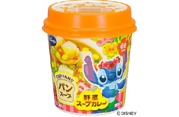こちらは「サッポロ一番　ディズニーキャラクター　CUPFAN!!　パンスープ　スティッチ　野菜スープカレー」