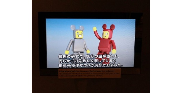 マウスを使った“恐怖”に関する研究も映像で分かりやすく説明しているほか
