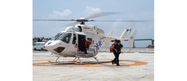 こちらは「沖縄救急ヘリNPO法人MESHサポート」の救急ヘリ