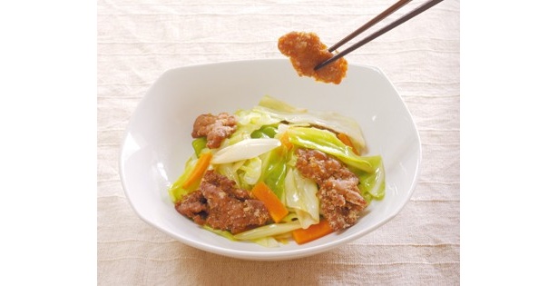 フィレタイプの「まるっきりお肉」で作った野菜炒め