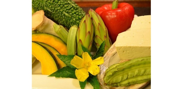 【写真を見る】ミネラルたっぷりの新鮮島野菜ほか“美をつくる”コース料理