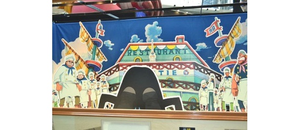サンジの旅立ちを描いたパネルブースもあり