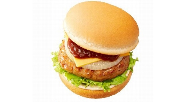 【写真を見る】同日発売される「肉厚ハンバーグサンド(チーズ)」(単品320円)はコチラ！