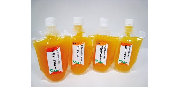 愛媛ミカンの完熟果汁を使用。果汁率70％以上のゼリーは驚きの果実感！「ちゅうちゅうゼリー」
