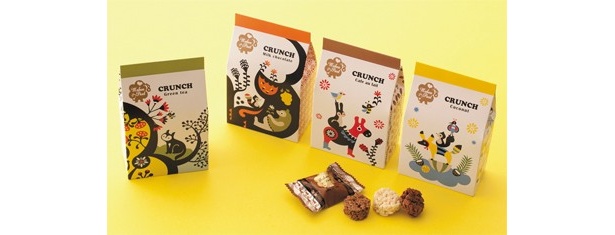 イラストレーター・Kinproがパッケージを手がけるマキャプートの「マキャプート　クランチ」各6個入り各￥368