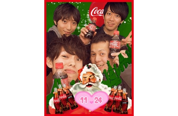 サンタクロースを中心に5人(？)で撮影