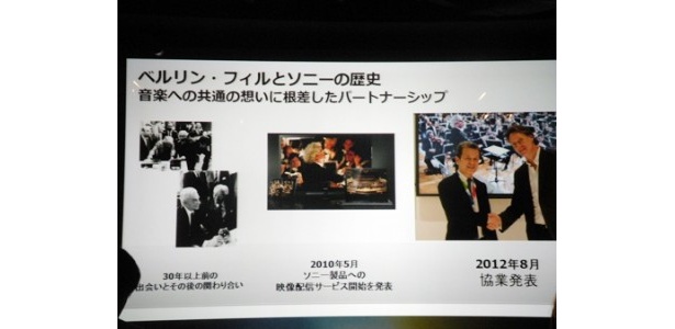 11月26日に行われたオープニングイベントでは、ソニーとベルリン・フィルの歴史が語られた